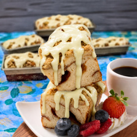 Cinna-Crumb Cakes with Cream Cheese Frosting