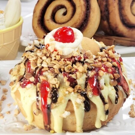 Banana Split Cinnamon Roll