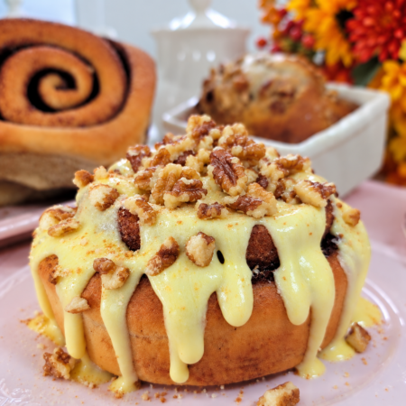 Banana Walnut Cinnamon Roll