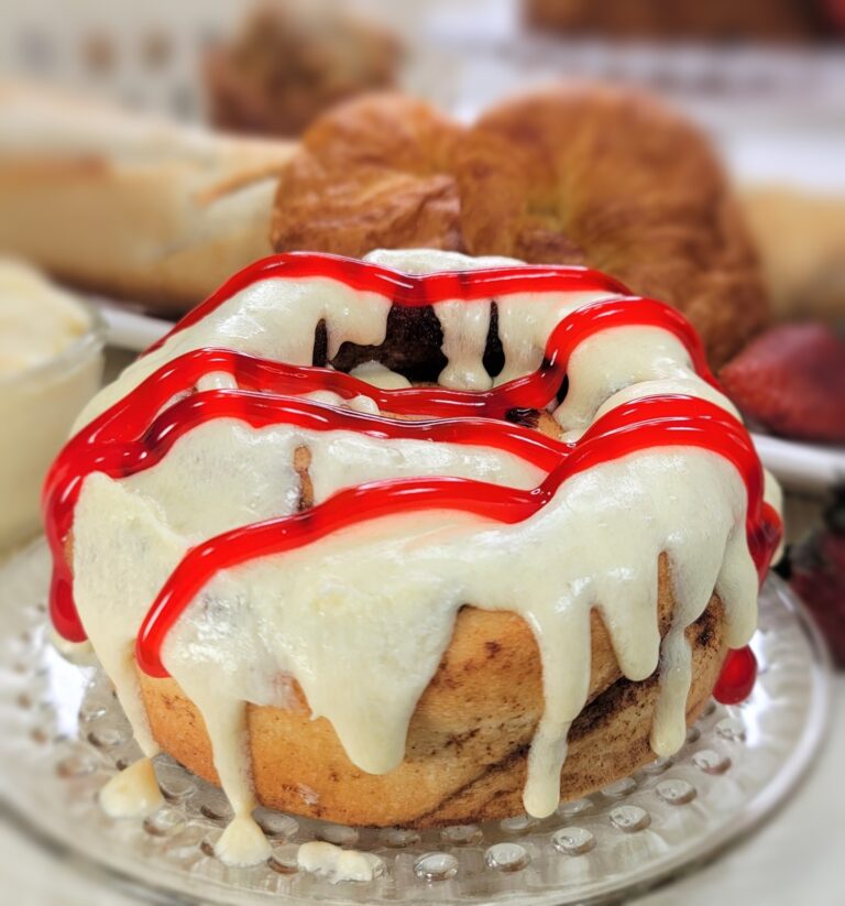 Strawberry Cheesecake Cinnamon Roll Cinnamom Bakery