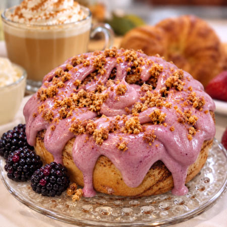 Blackberry Crumble Cinnamon Roll