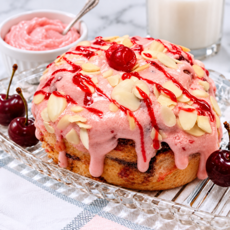 Cherry Almond Cinnamon Roll