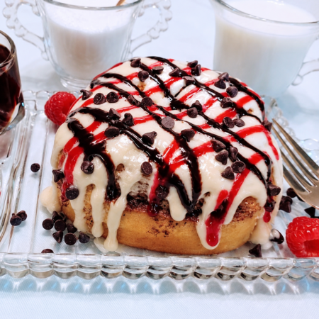 Chocolate Raspberry Cinnamon Roll