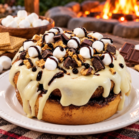 Campfire S'mores Cinnamon Roll