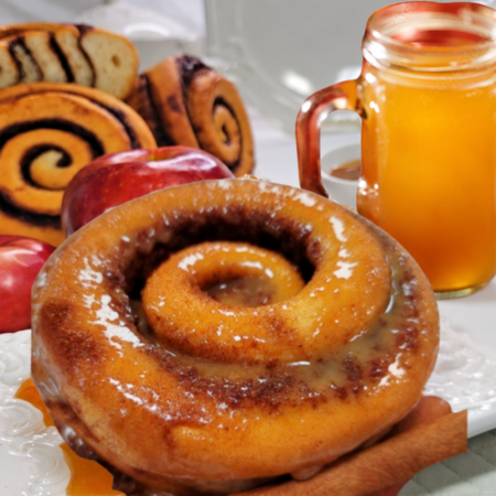 Spiced Apple Cider Glaze Cinnamon Roll